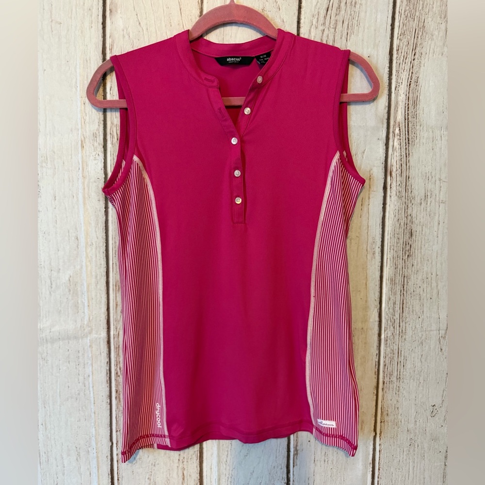 Abacus Women's Drycool Sleeveless Golf Polo Top - Hot Pink M NWOT